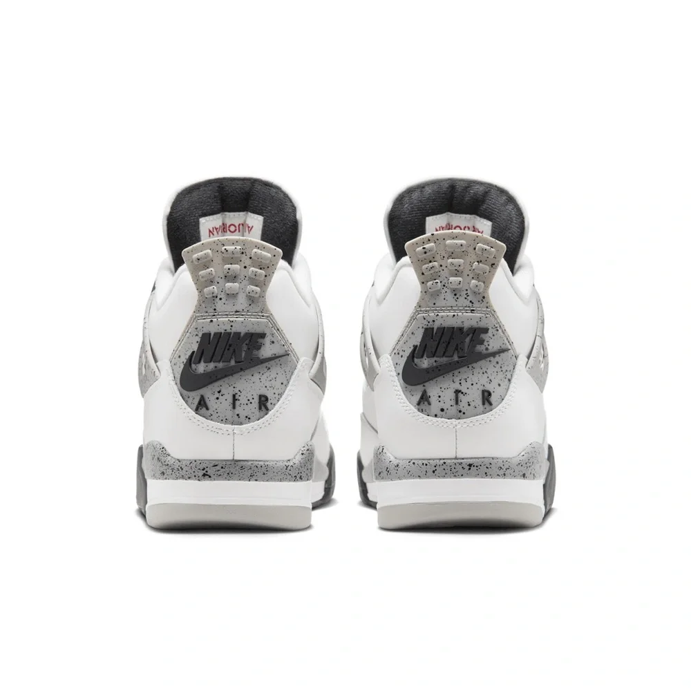 Air Jordan 4 Retro Men's White and Black Sneakers - Picture 2 of 9